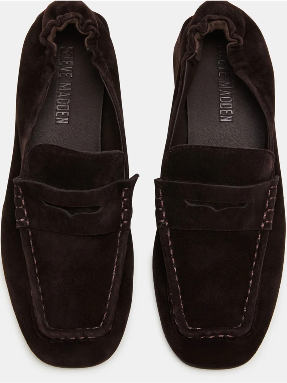 Steve Madden women’s Dark Brown Suede Penny Loafers
